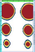 Phased array C-scan image showing hole position