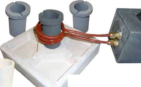 The Micro Melt system is supplied with a spill container, coil for a 4.4 cubic inch crucible, lifting tongs and high temperature insulation.