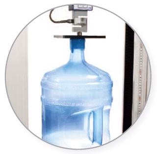 Top load test on a water cooler bottle.