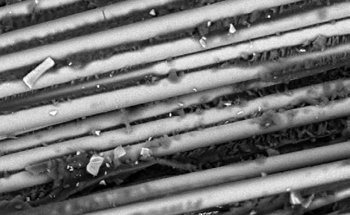 Sputter Coating of Glass Fibers for SEM