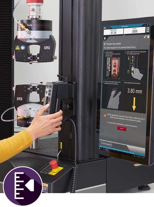 Auto positioning for the 6800 Series universal testing system.