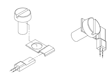 Sketch of screw clamp mounting option with M2 screw.