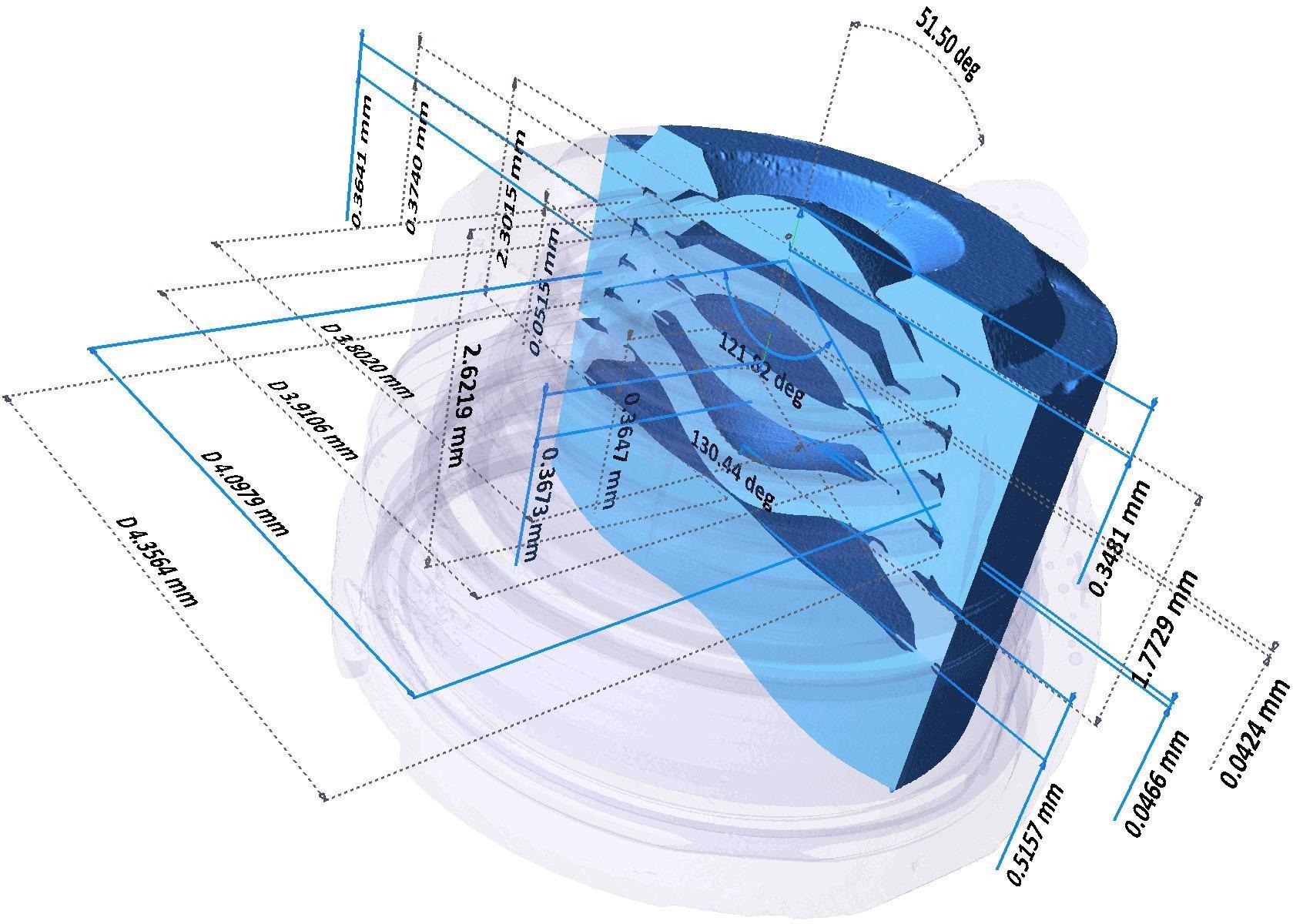 Non-contact, non-destructive measurement of a smartphone camera lens module.
