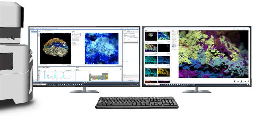 An example of software layout on dual monitors.