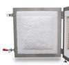 Blanket filled door for a positive seal that allows for easy customer replacement.
