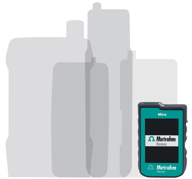 Scale 1:1,8., Mira P handheld Raman Spectrometer.