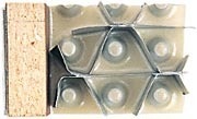 Other: Less rigid, large cell size core; molded plastic cups.