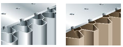 TMC registered holes (shown without CleanTop® cups.) (left), Competitive non-registered holes (right).