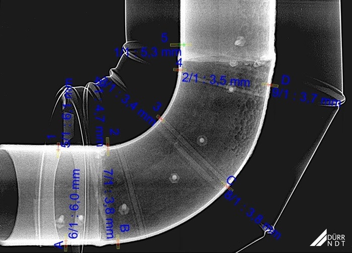 Wall thickness measurement.
