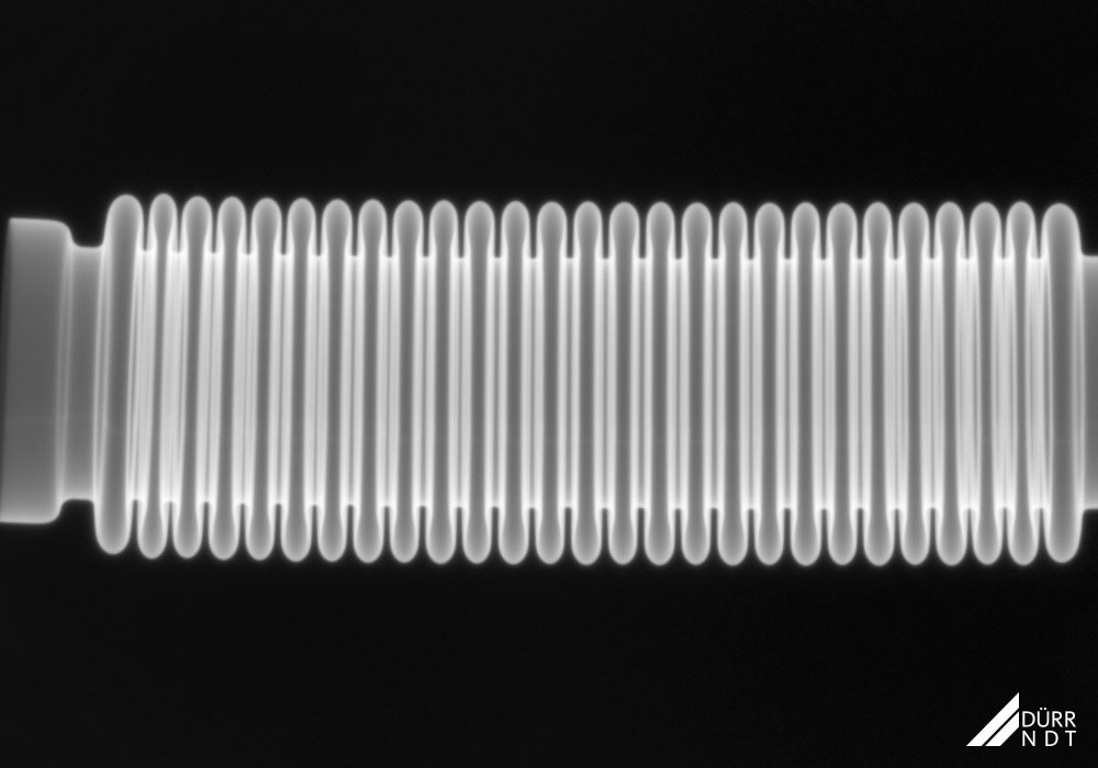 Stainless steel bellows, aerospace, X-ray, profile exposure to evaluate the bending geometry.