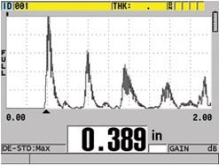 Outdoor display setting, A-scan mode