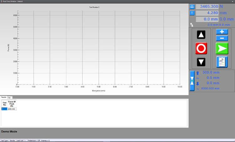Real time test screen.