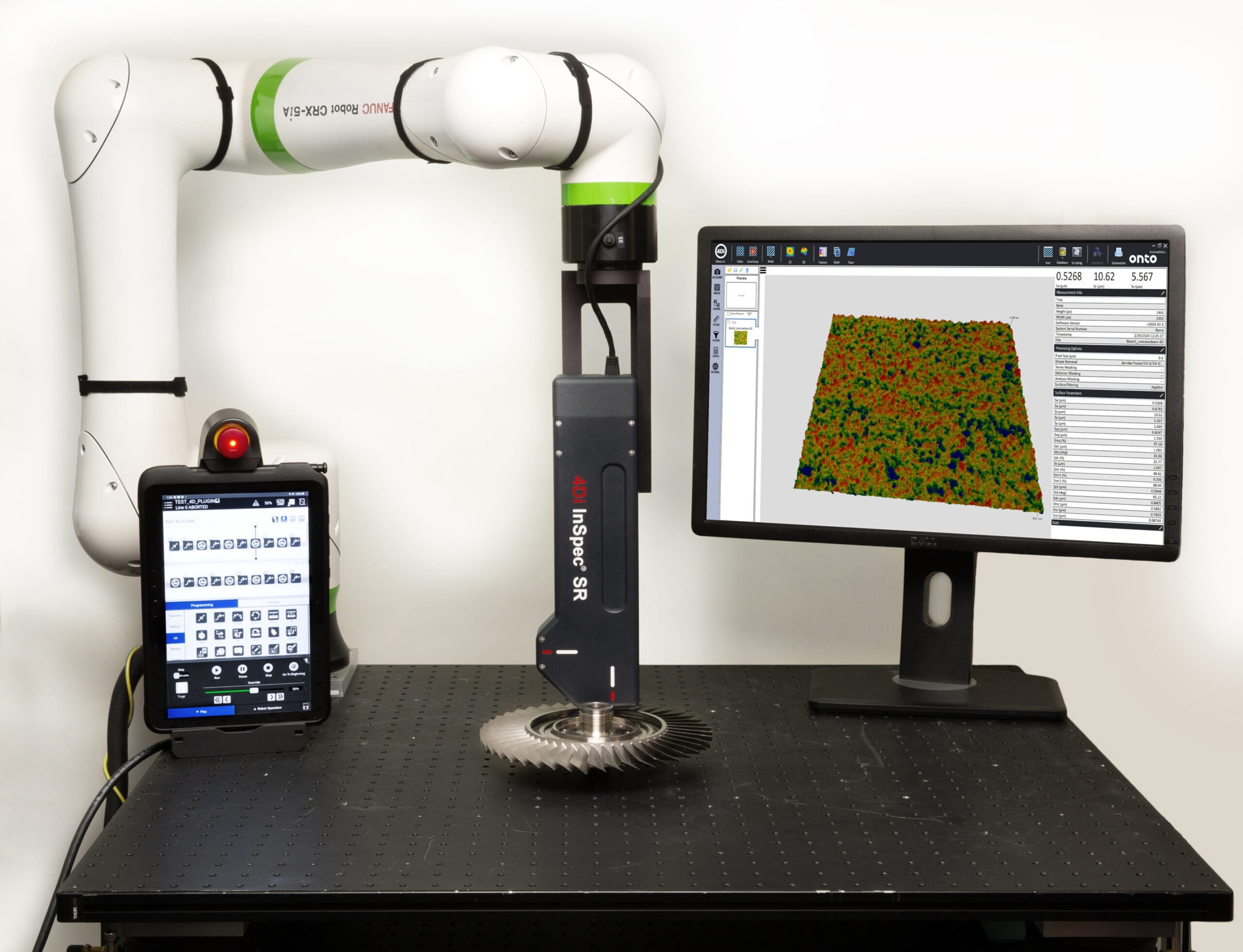 Robot-mounted configuration for automated measurements