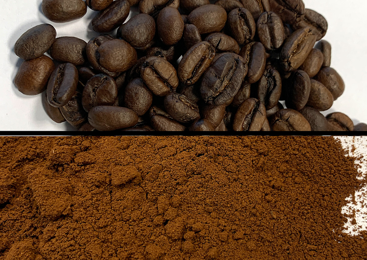Grinding of coffee beans at low temperatures for natural substance analysis