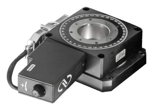 Custom URS stage with direct reading encoder for accuracy of 0.001 ° with error mapping