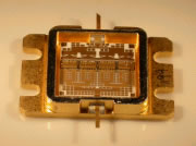 Photograph of packaged device with four chips