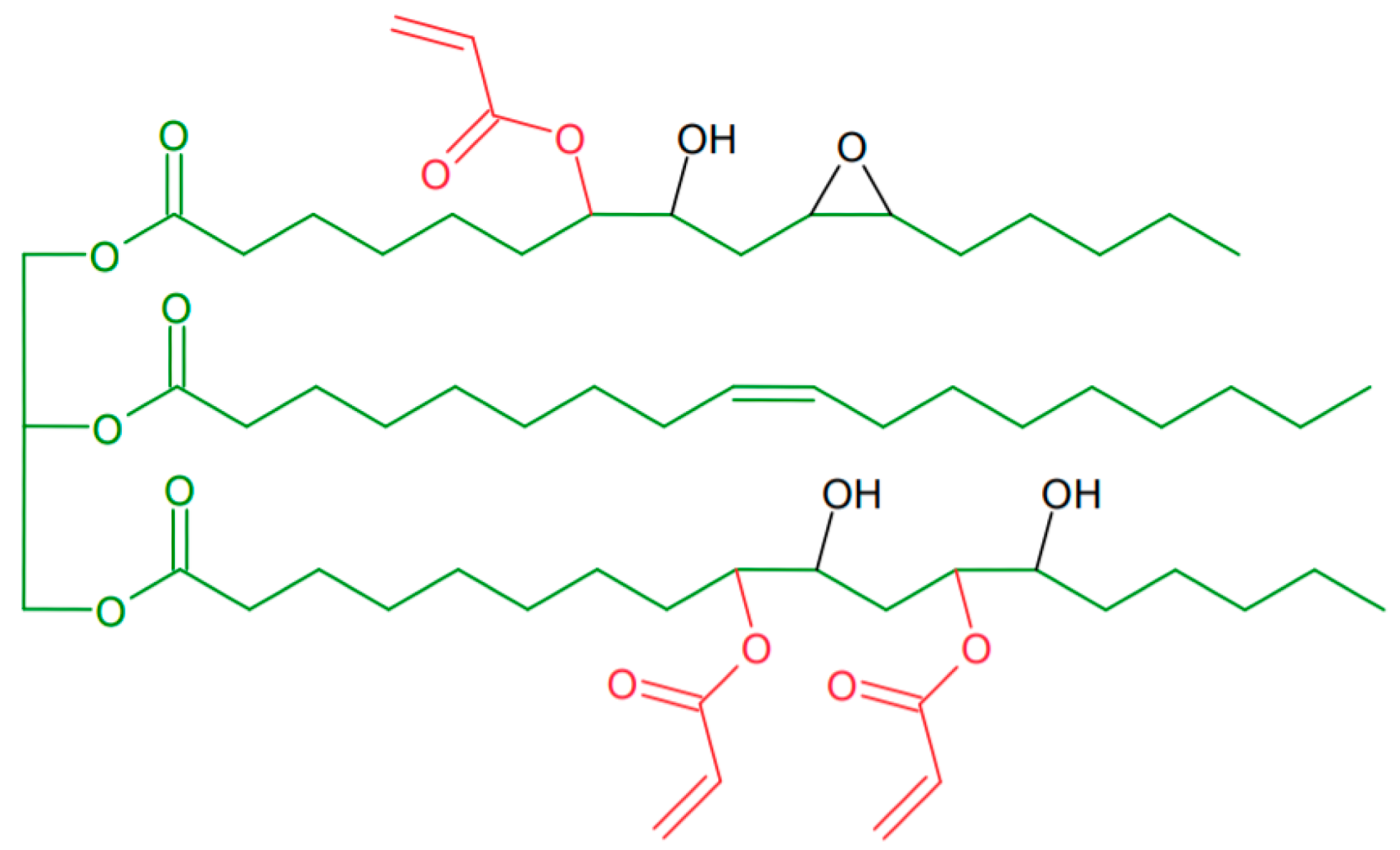 Theoretical structure of epoxidized soybean oil acrylate (AESO).