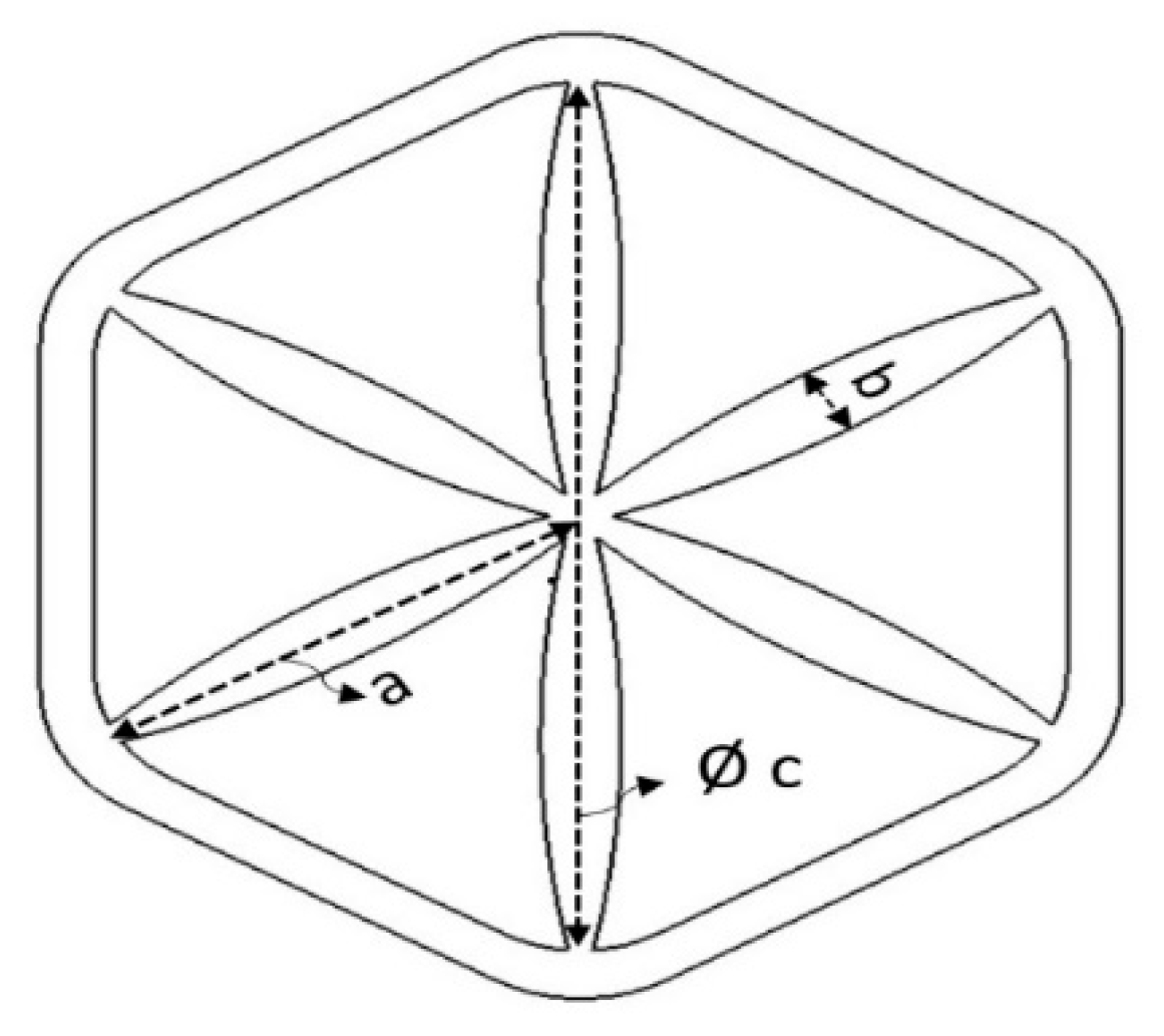 Illustration of honeycomb reinforced starfish structure.