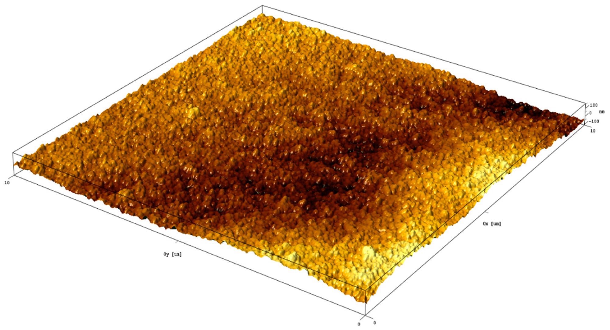 AFM 3D image of images of TiO2–rGO film.
