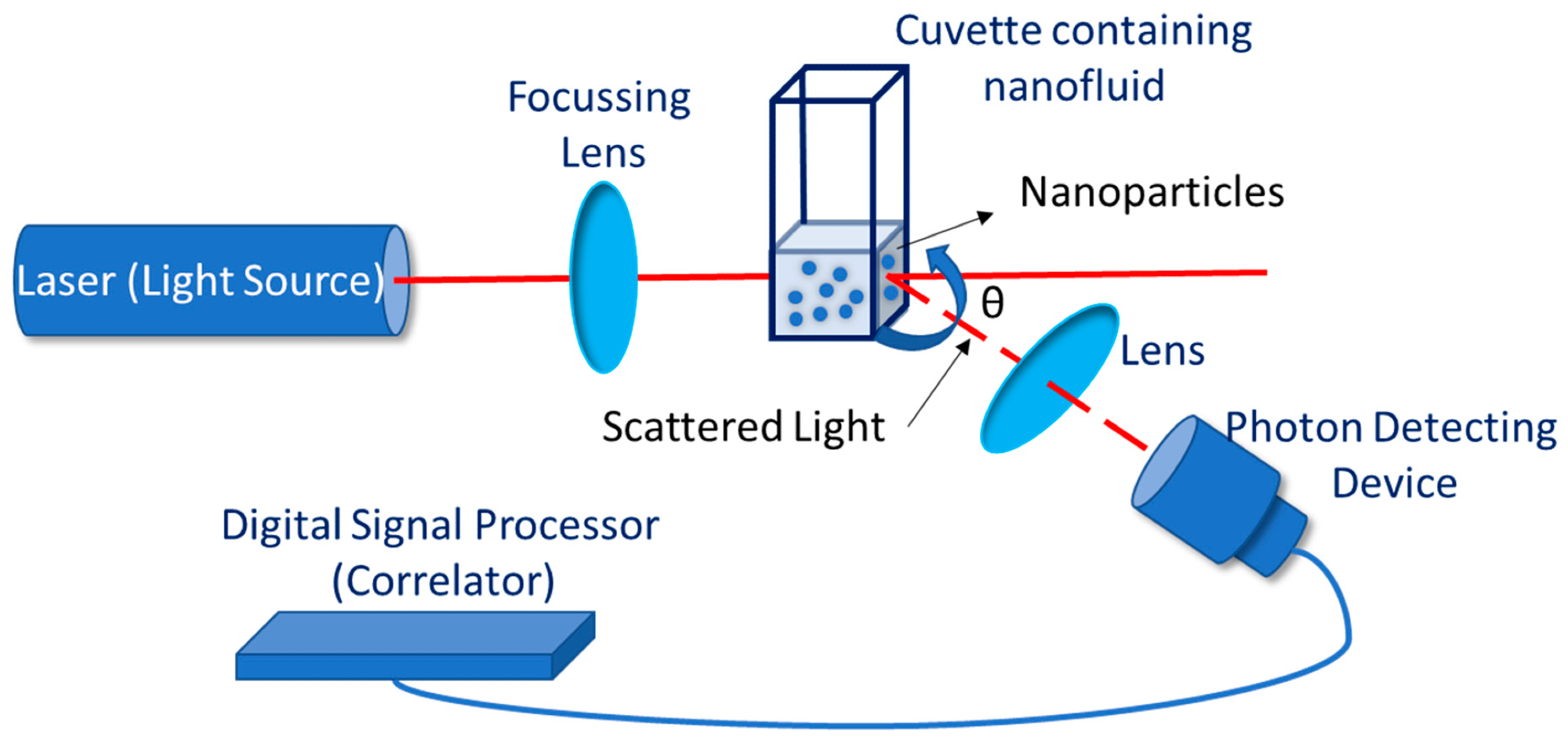 Scheme of dynamic light scattering measurement.
