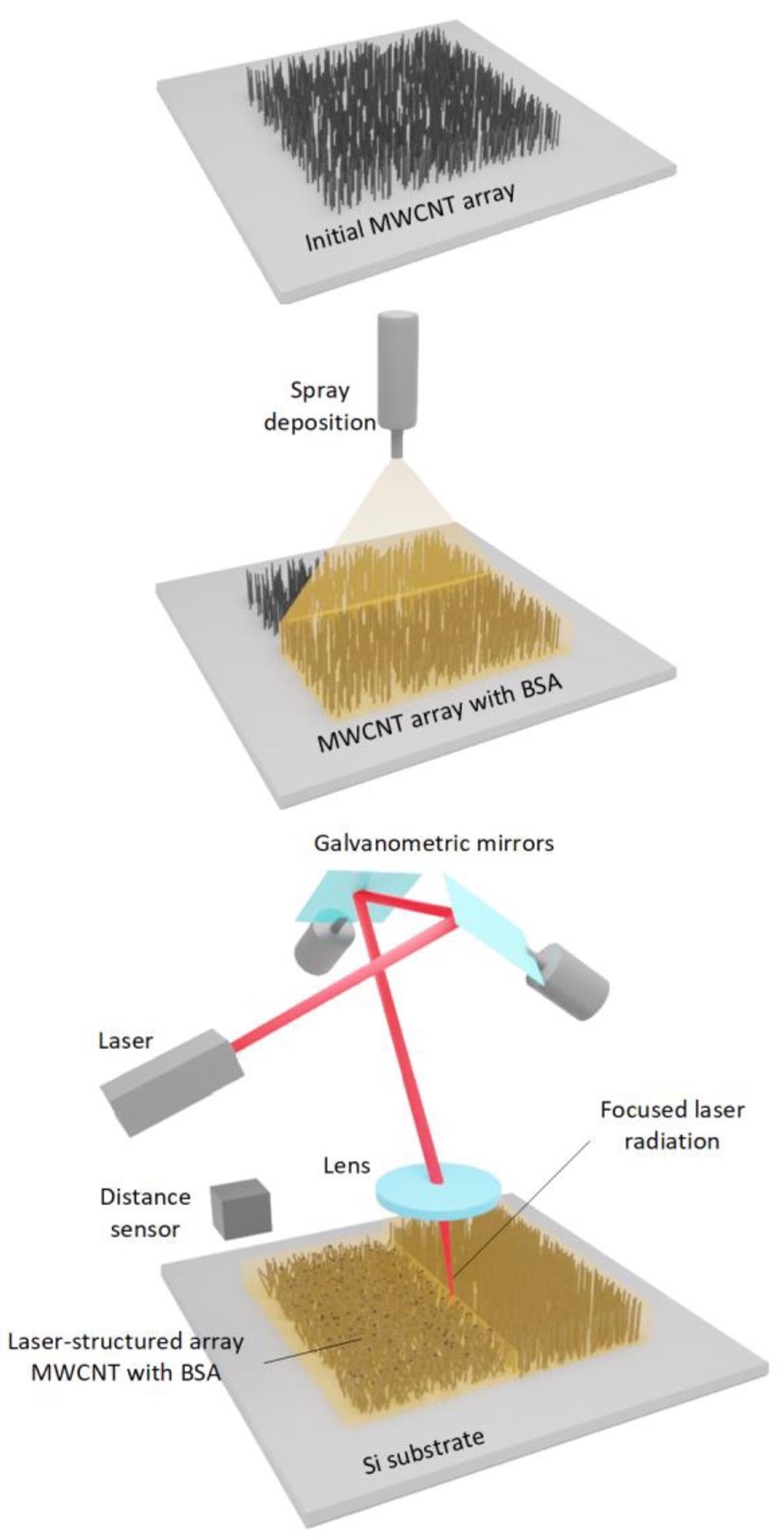 Manufacturing process of electrically conductive interfaces.