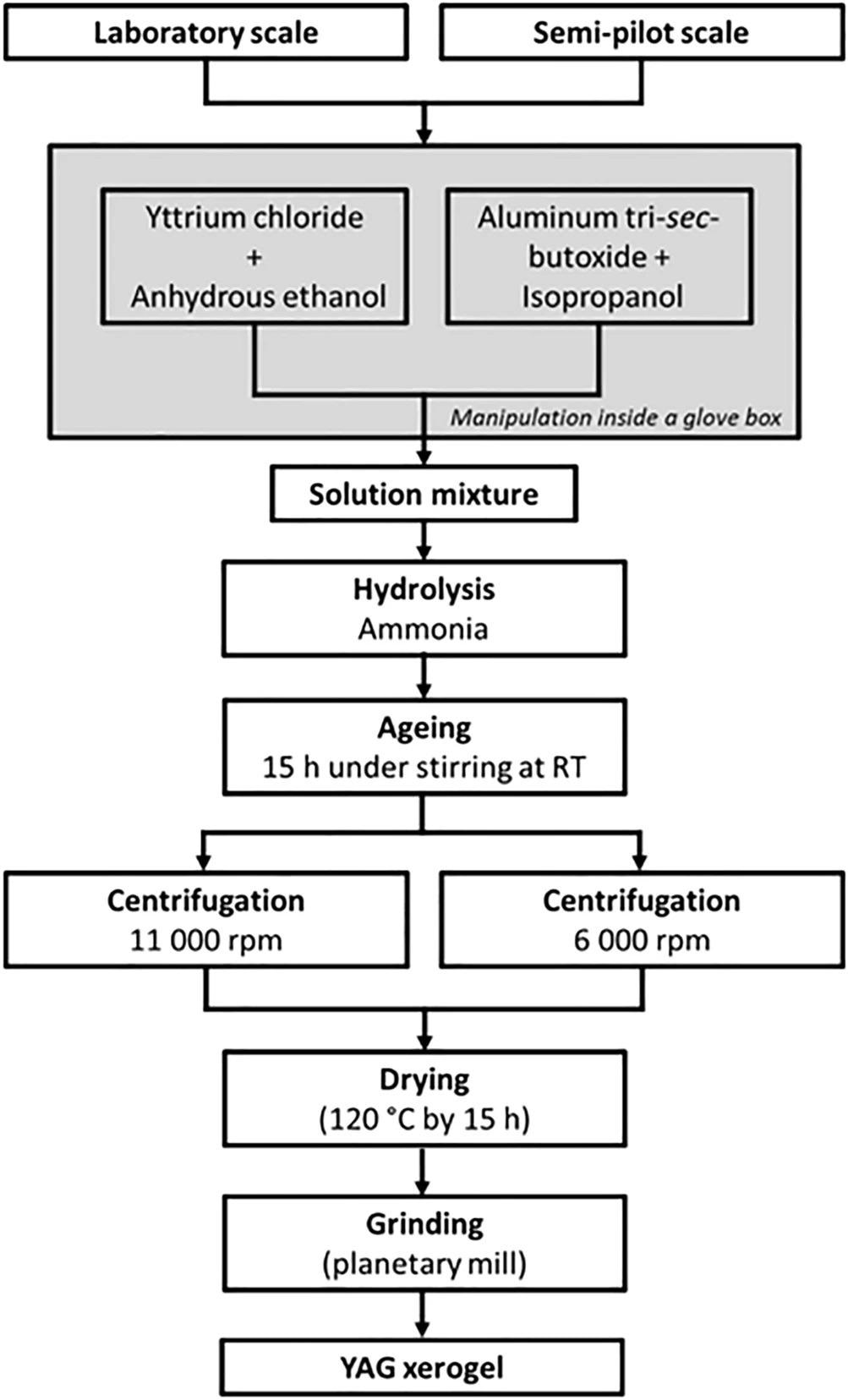 Preparation protocol for L and SP xerogels.