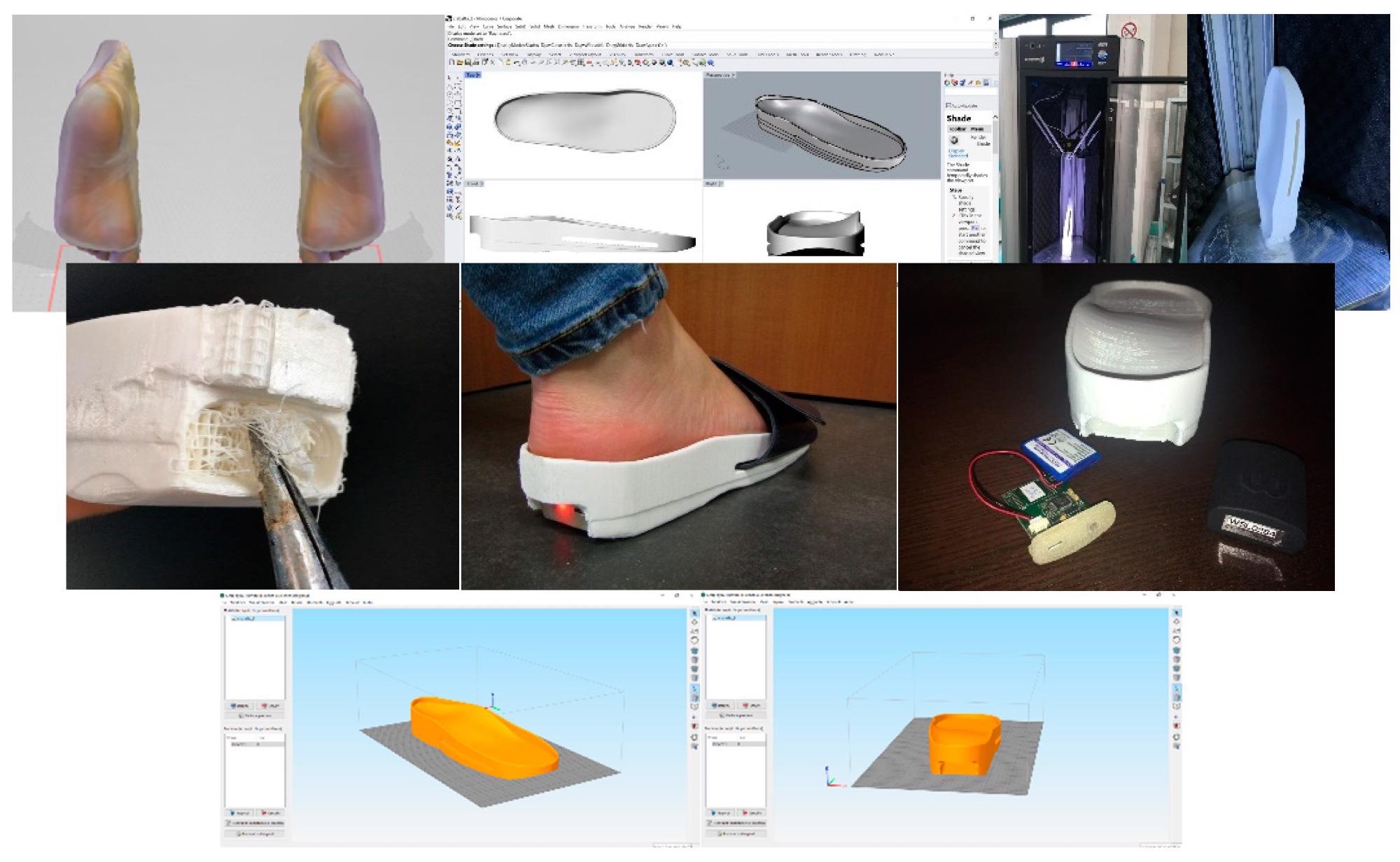 Key steps in the modelling process for the sensorized house slipper