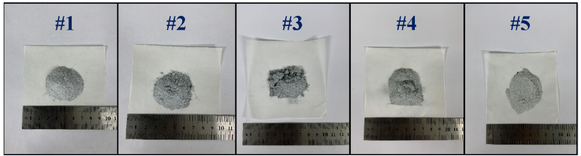 The residue after the reaction of different pellets.