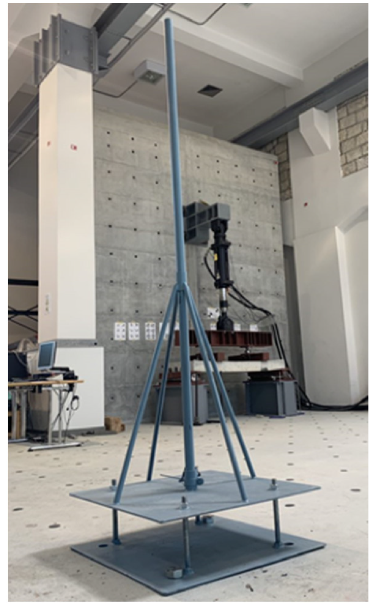 Impact test drop-weight frame.