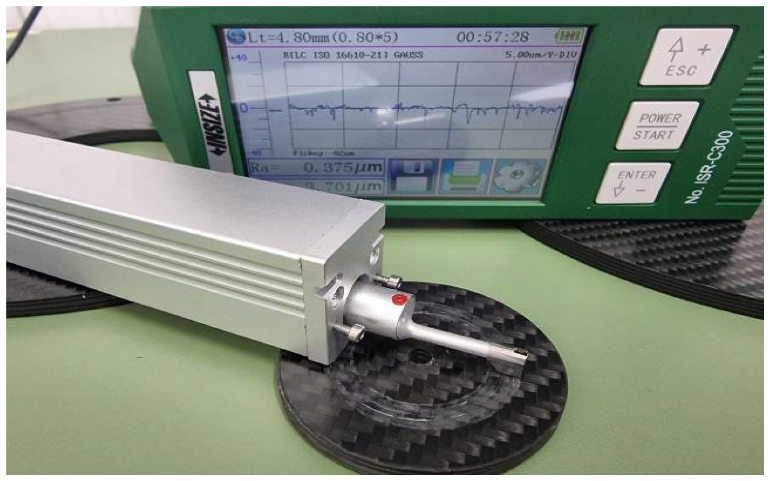 Experimental set-up for roughness measurements using the INSIZE ISR—C300 device.