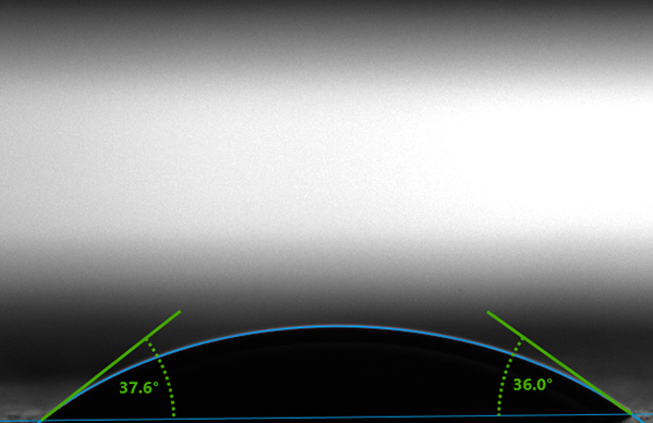 Au contact angle results post treatment
