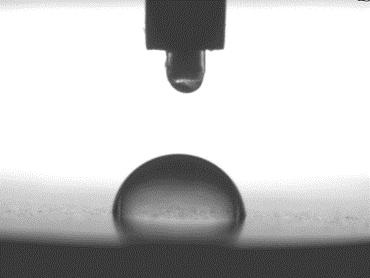 Au contact angle results pre plasma treatment