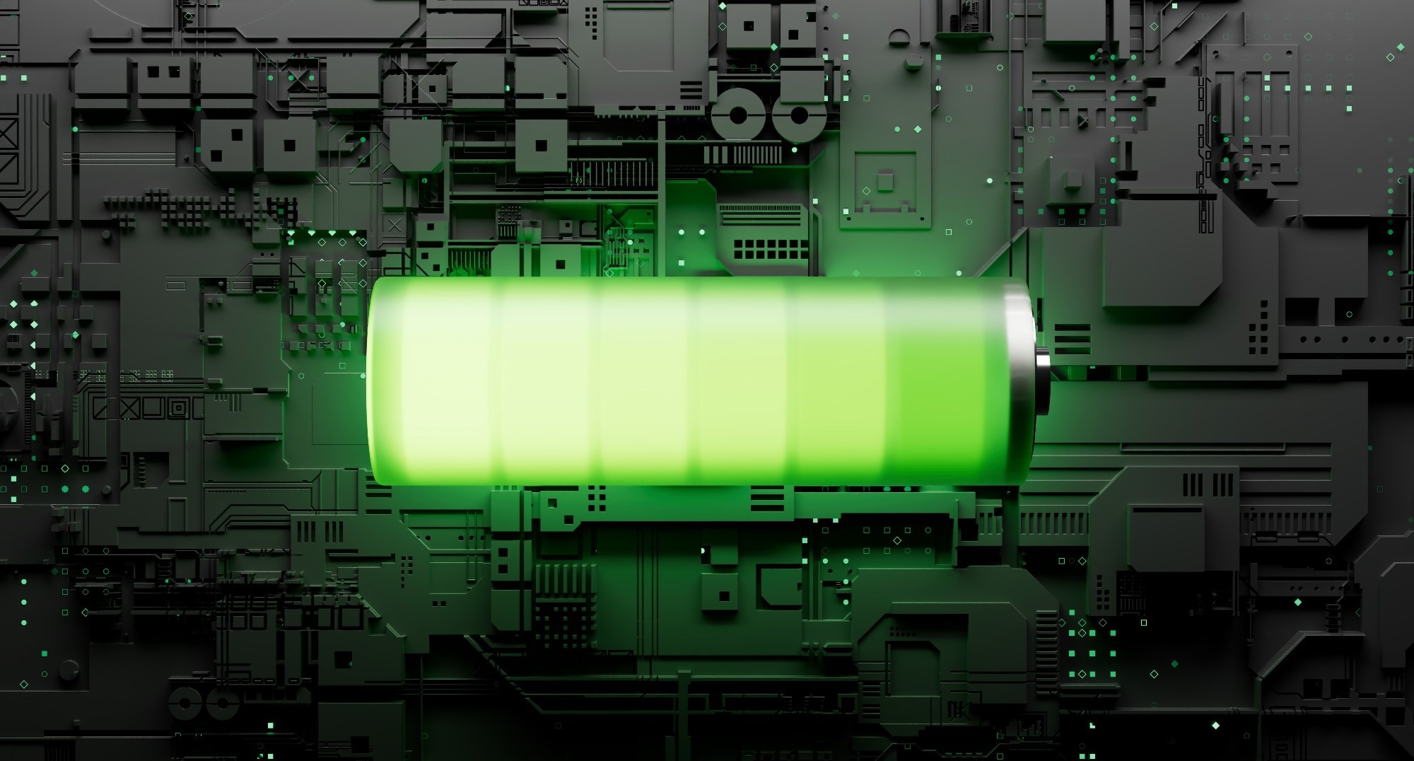 Abstract graphic depicting the concept of battery recycling.