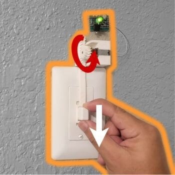 A light switch that powers an LED to help locate it during night.