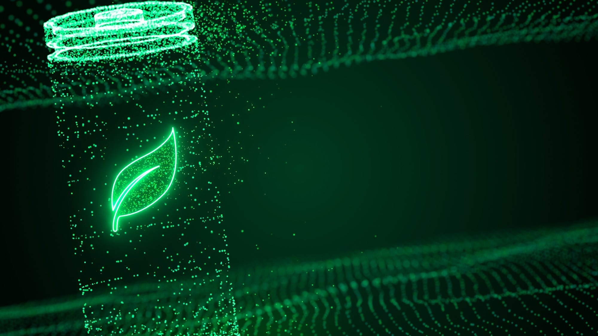Abstract illustration of a lithium ion battery recharging with eco leaf symbol.