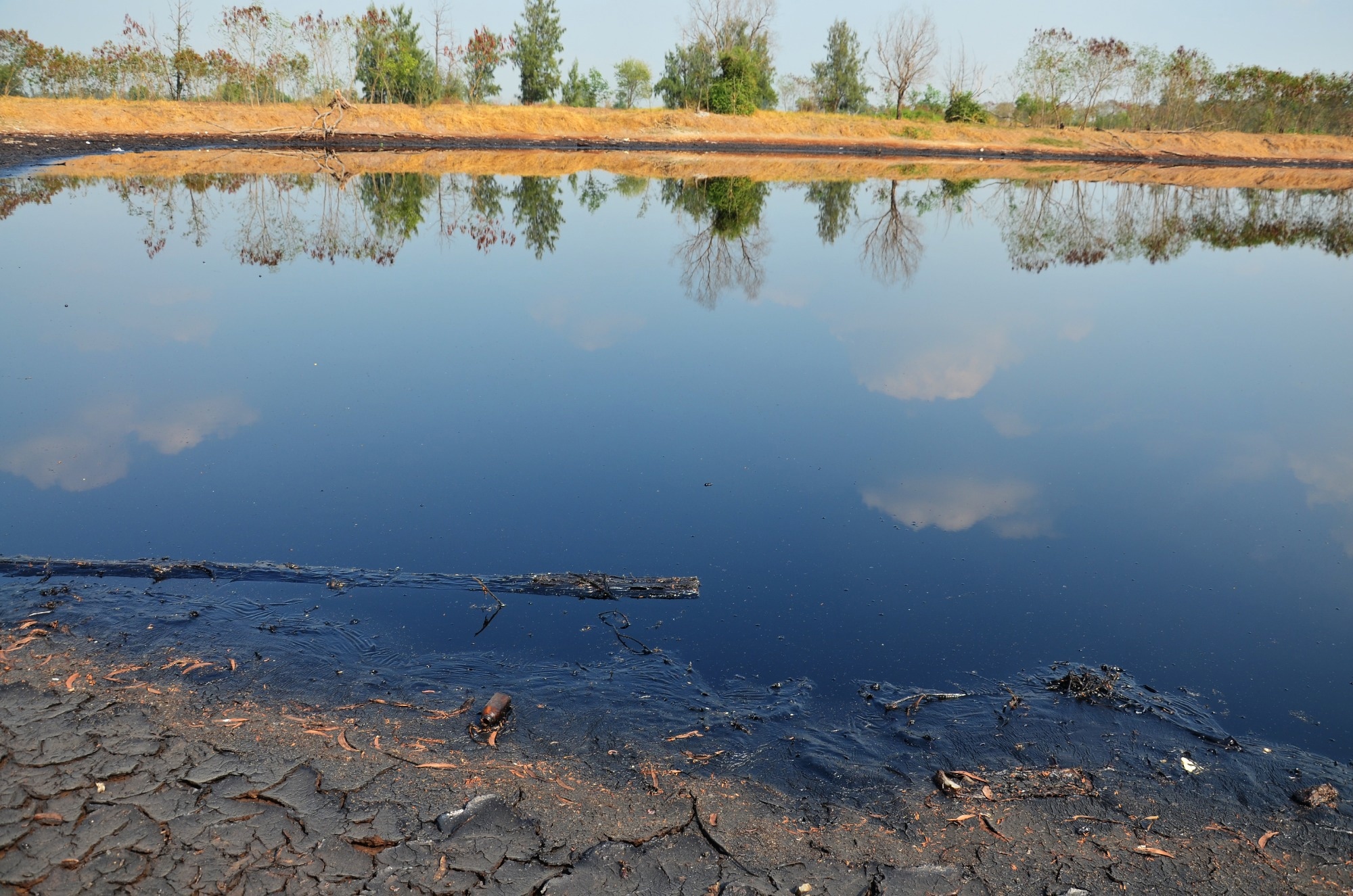 An image of a lake of toxic water needing treatment.