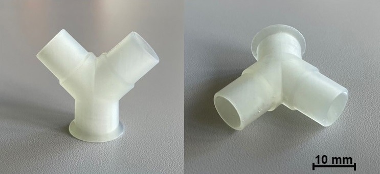 Y-shaped connector successfully printed by KTU scientists.