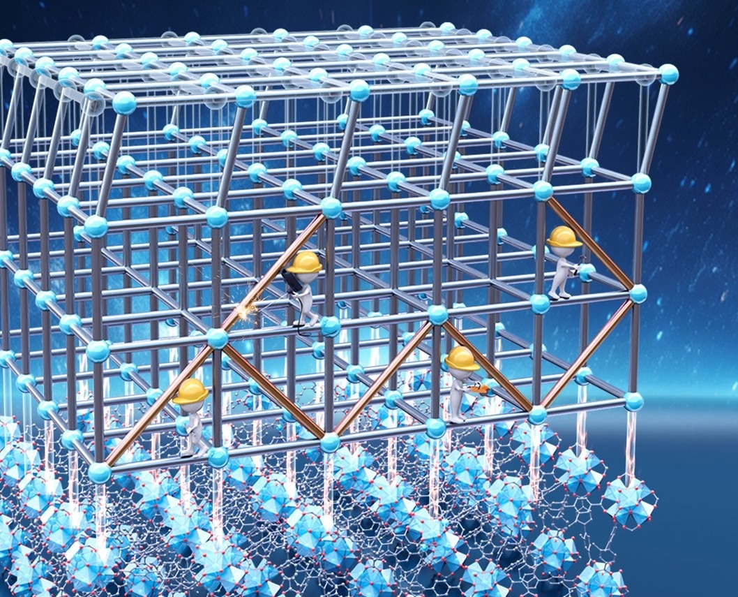 Fictional architects are constructing molecular lattices responsive to mechanical loading forces.