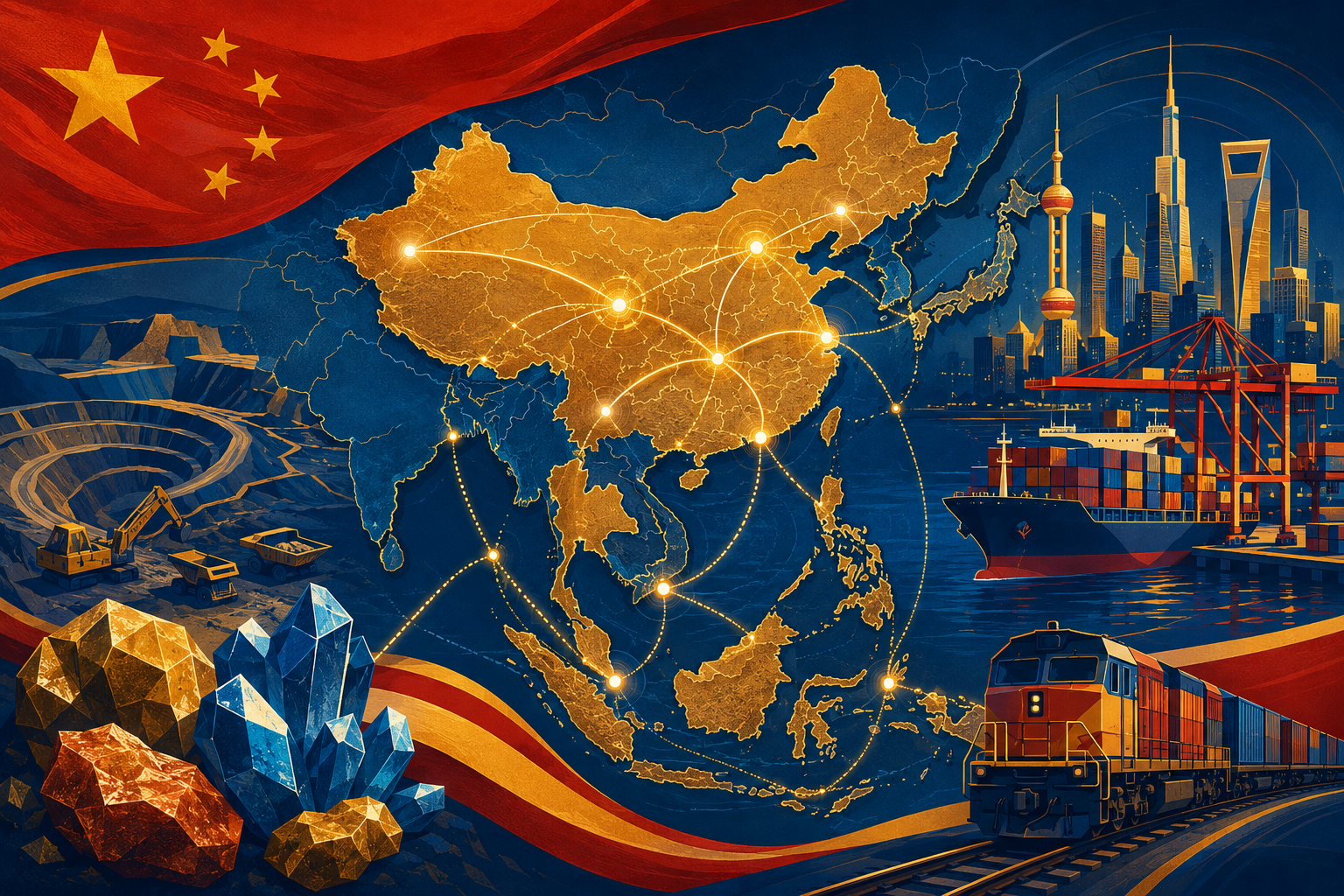 Study: Research on the coupling and coordinated high-quality development of minerals and economy along the “Belt and Road”. Image Credit: AI-generated image / OpenAI