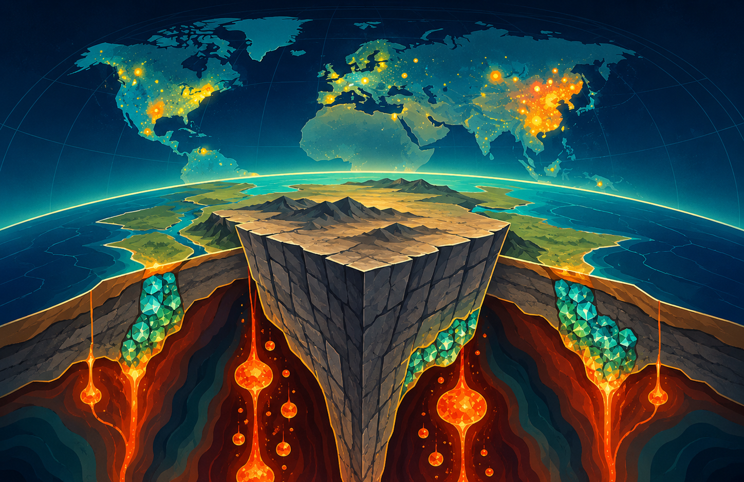 Study: The global distribution of CO2-rich magmas is determined by lithospheric thickness. Image Credit: AI-generated image / OpenAI