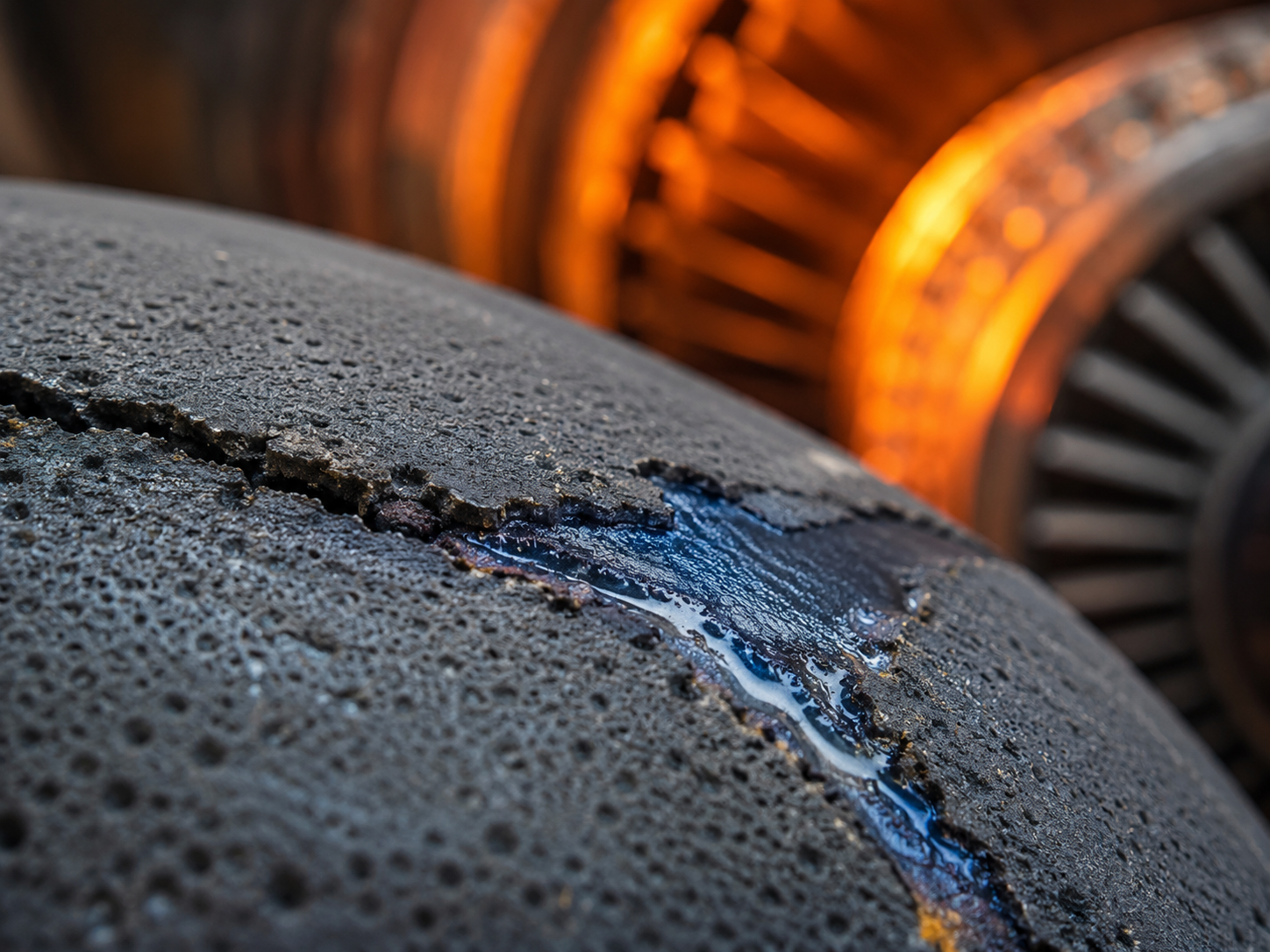 Self-Healing Ceramic Coating Seals Turbine Cracks at 800 °C