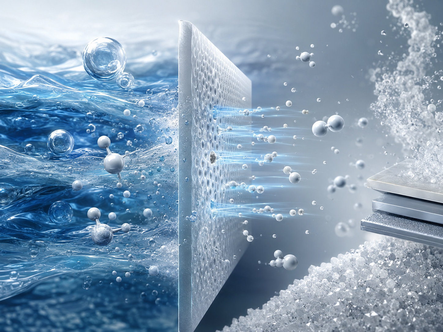 Paper: Li–air chemistry inspired electrodialysis for direct lithium carbonate production from seawater. Image credit: AI-generated image created using ChatGPT/OpenAI