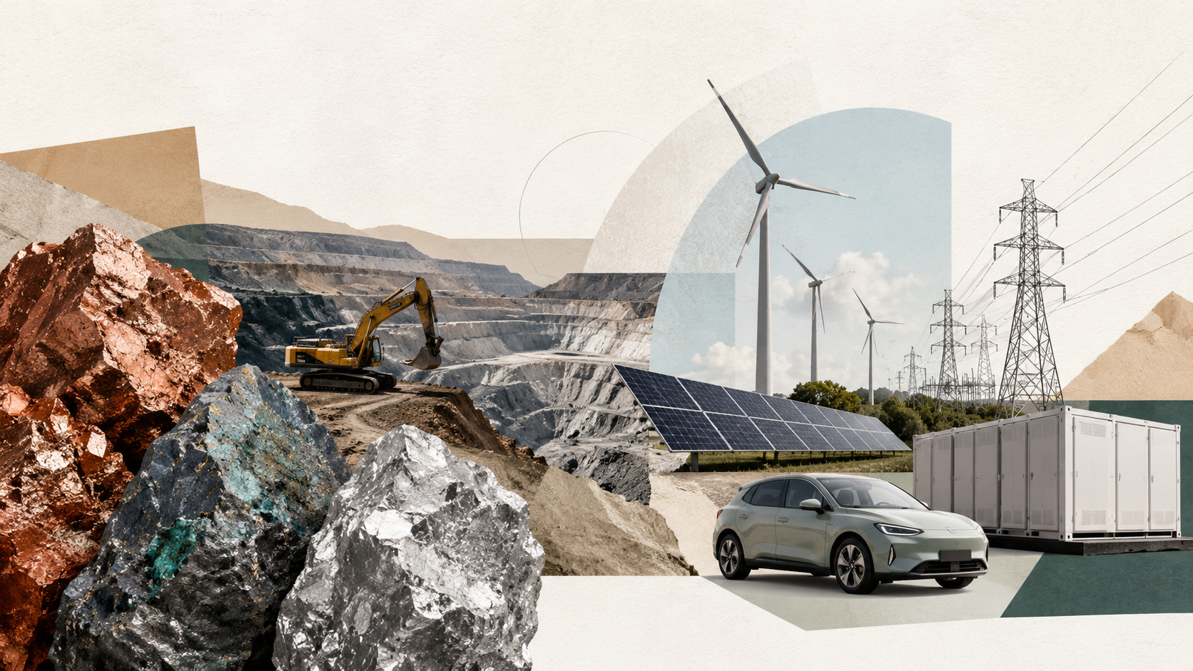 aper: Does the metal footprint of net-zero delegitimize the energy transition? A prospective LCA and comparison with economy-wide demand and avoided climate damages. AI-generated conceptual image created using ChatGPT/OpenAI