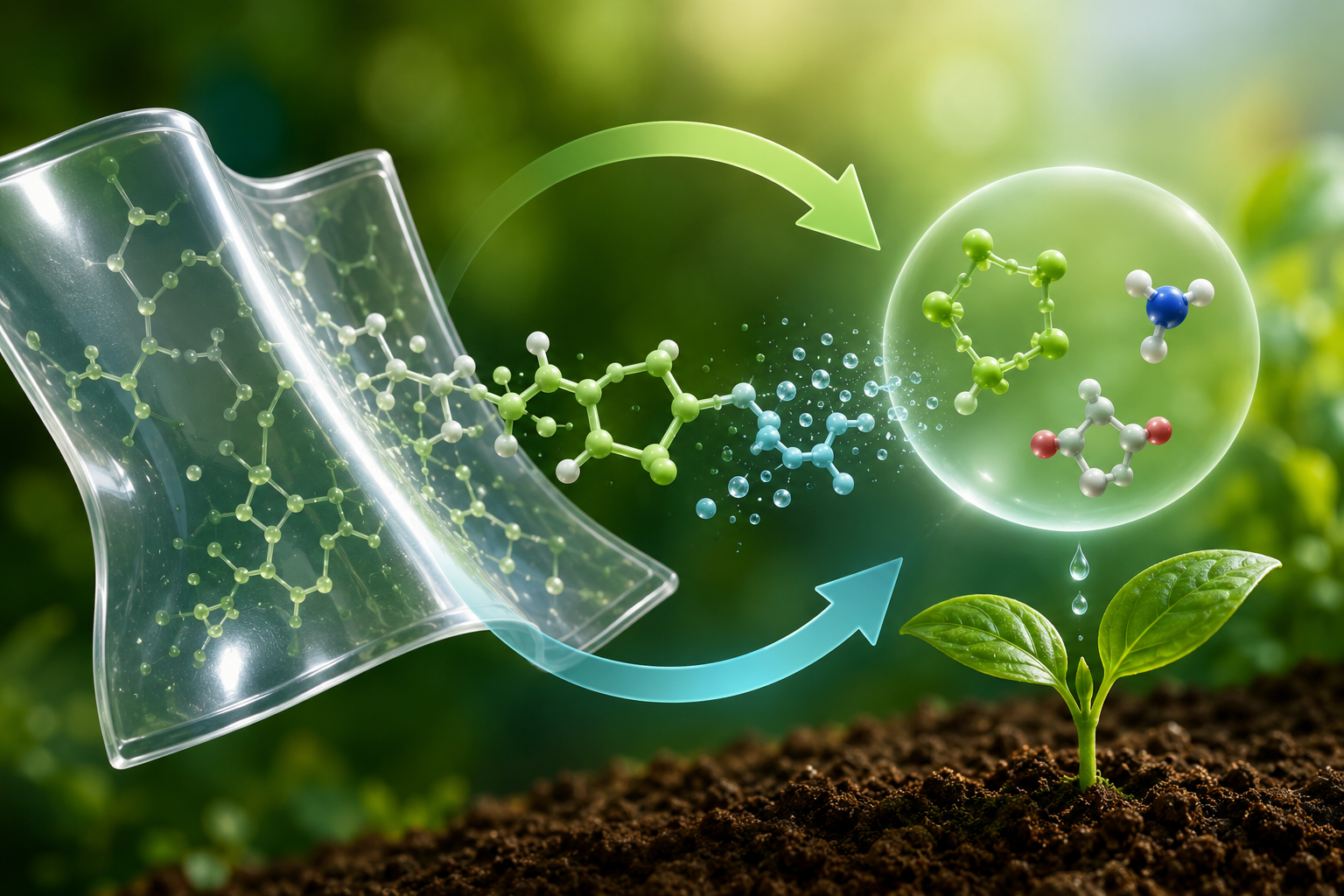 Paper: Plastics to fertilizer: A polymer system based on isosorbide as a monomer, plasticizer, and fertilizer. AI-generated conceptual image created using ChatGPT/OpenAI