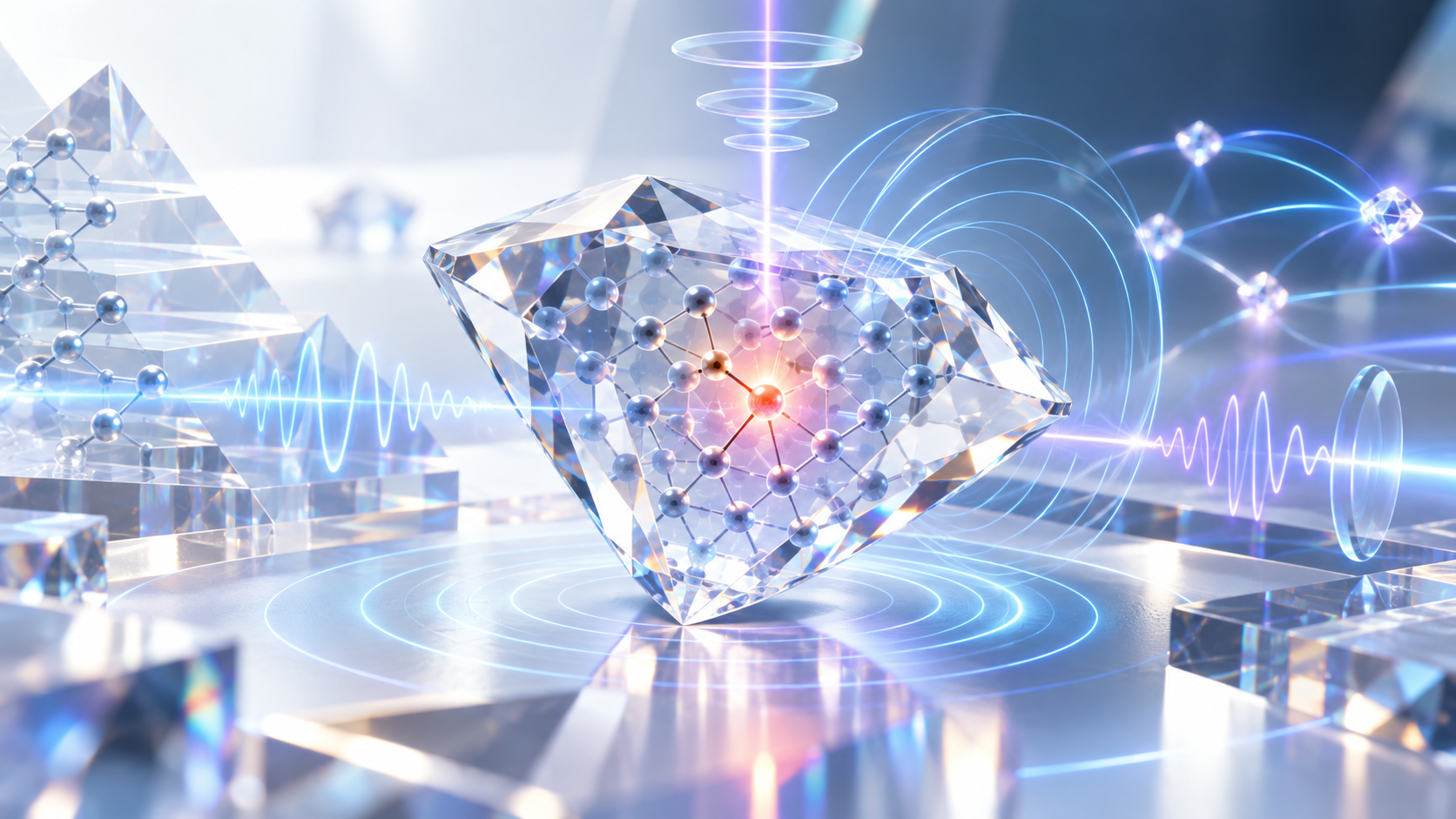 Paper: Ten-second electron-spin coherence in isotopically engineered diamond. AI-generated abstract conceptual image created using ChatGPT/OpenAI