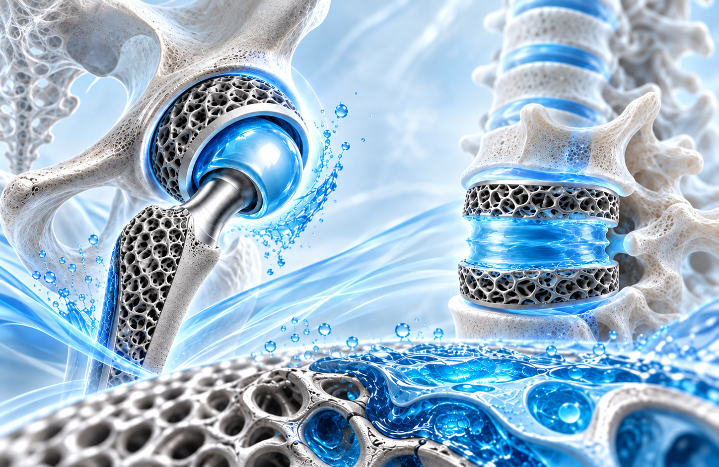 Paper: A versatile titanium–hydrogel platform bridging hard and soft tissue for joint arthroplasty. AI-generated conceptual image created using ChatGPT/OpenAI