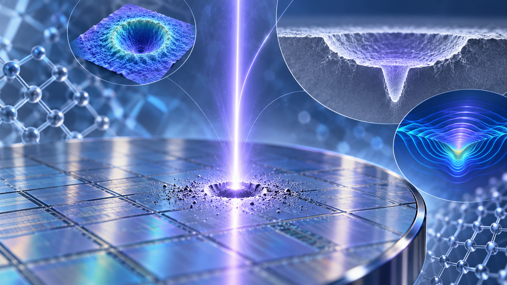 Paper: High-precision machining of silicon surface with intense femtosecond extreme ultraviolet pulses. AI-generated abstract conceptual image created using ChatGPT/OpenAI