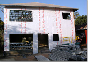 Steel Framed Houses to be Wrapped in Tyvek to Ensuire Long Term Integrity