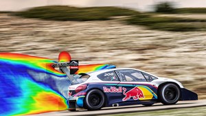 PowerFLOW Aerodynamic Simulations Help Optimize Peugeot 208 T16 Pikes Peak Racecar