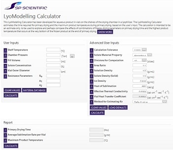 Lyomodelling calculator